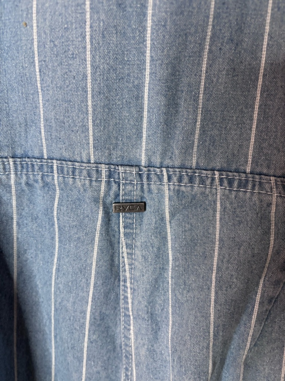 RVCA Light Blue Pinstripe Denim Overalls - Picture 6 of 8